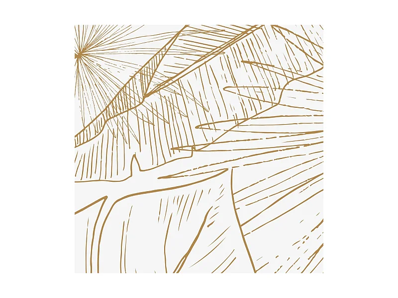 Crédence cuisine adhésive en aluminium floral caramel 240x45 cm (en 2 bandeaux)