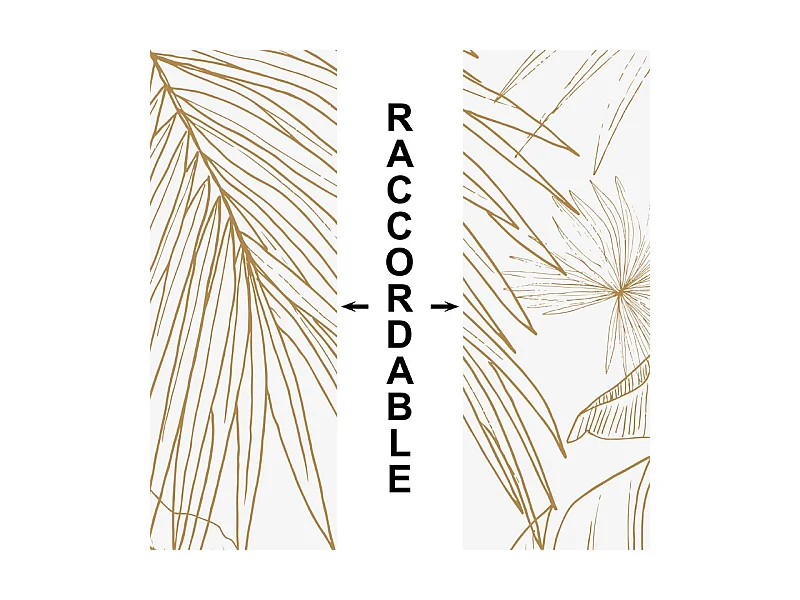 Crédence cuisine adhésive en aluminium floral caramel 240x45 cm (en 2 bandeaux)