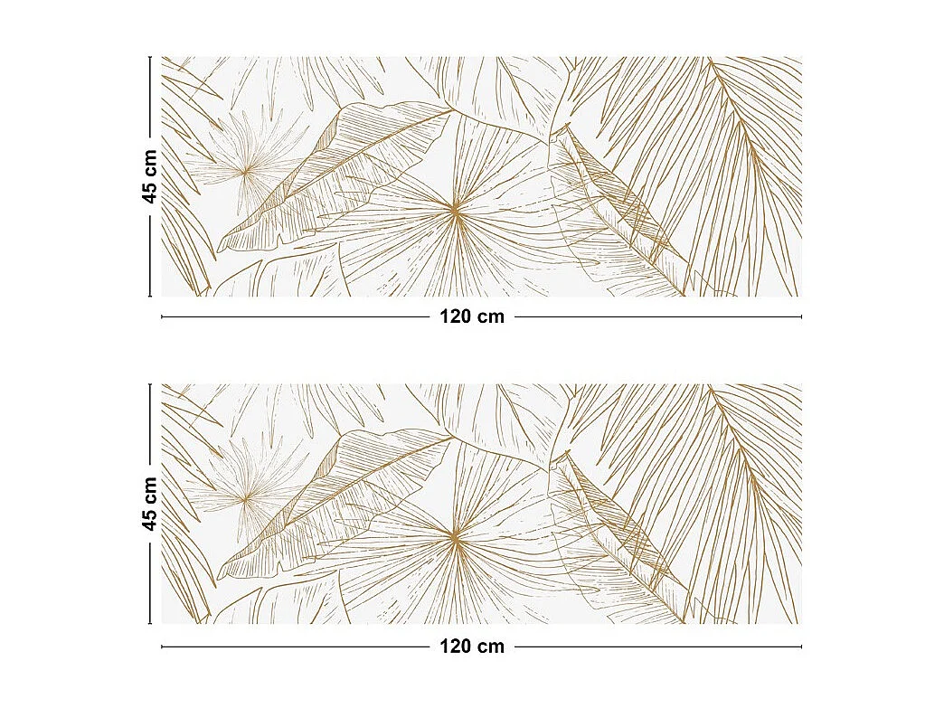 Crédence cuisine adhésive en aluminium floral caramel 240x45 cm (en 2 bandeaux)