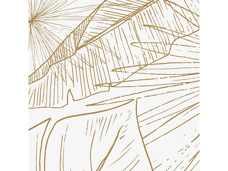 Crédence cuisine adhésive en aluminium floral caramel 240x45 cm (en 2 bandeaux)