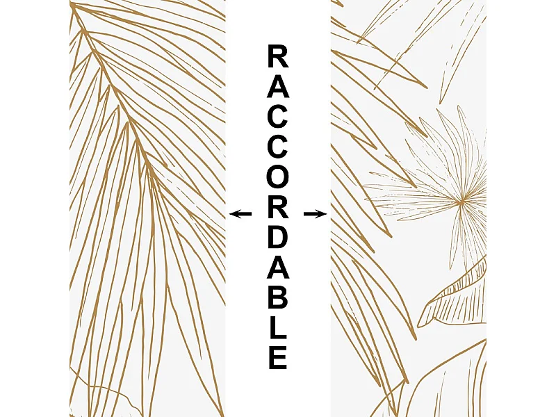 Crédence cuisine adhésive en aluminium floral caramel 240x45 cm (en 2 bandeaux)