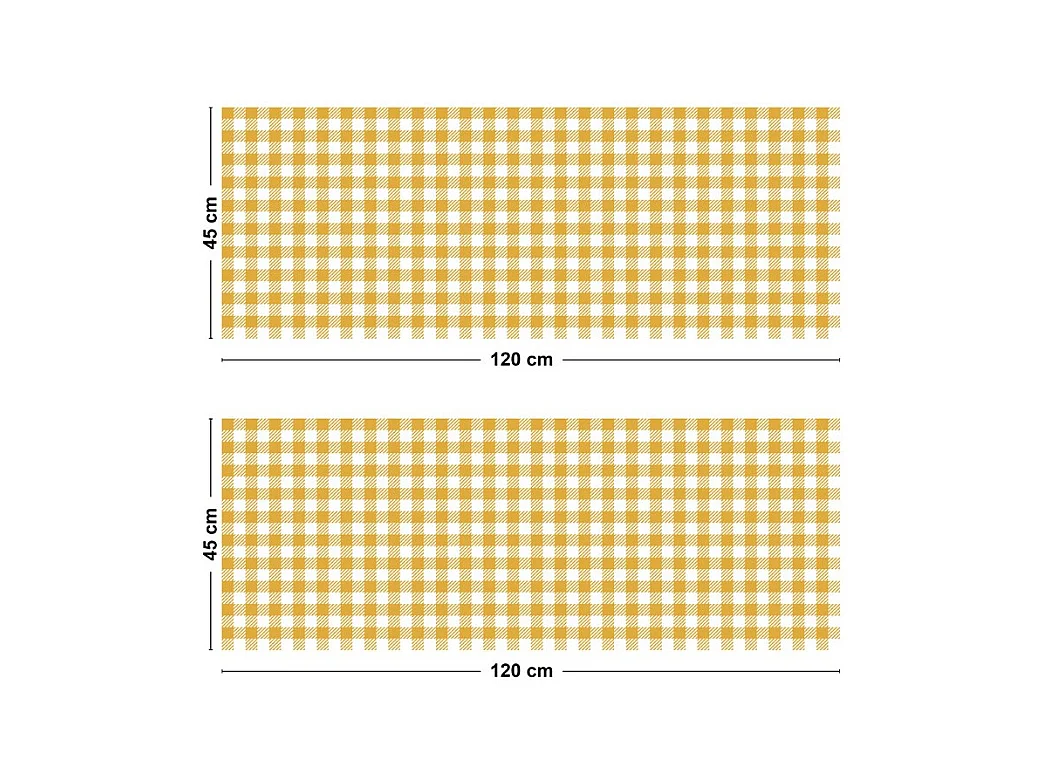 Crédence cuisine adhésive en aluminium motif vichy orange 240x45 cm (en 2 bandeaux)