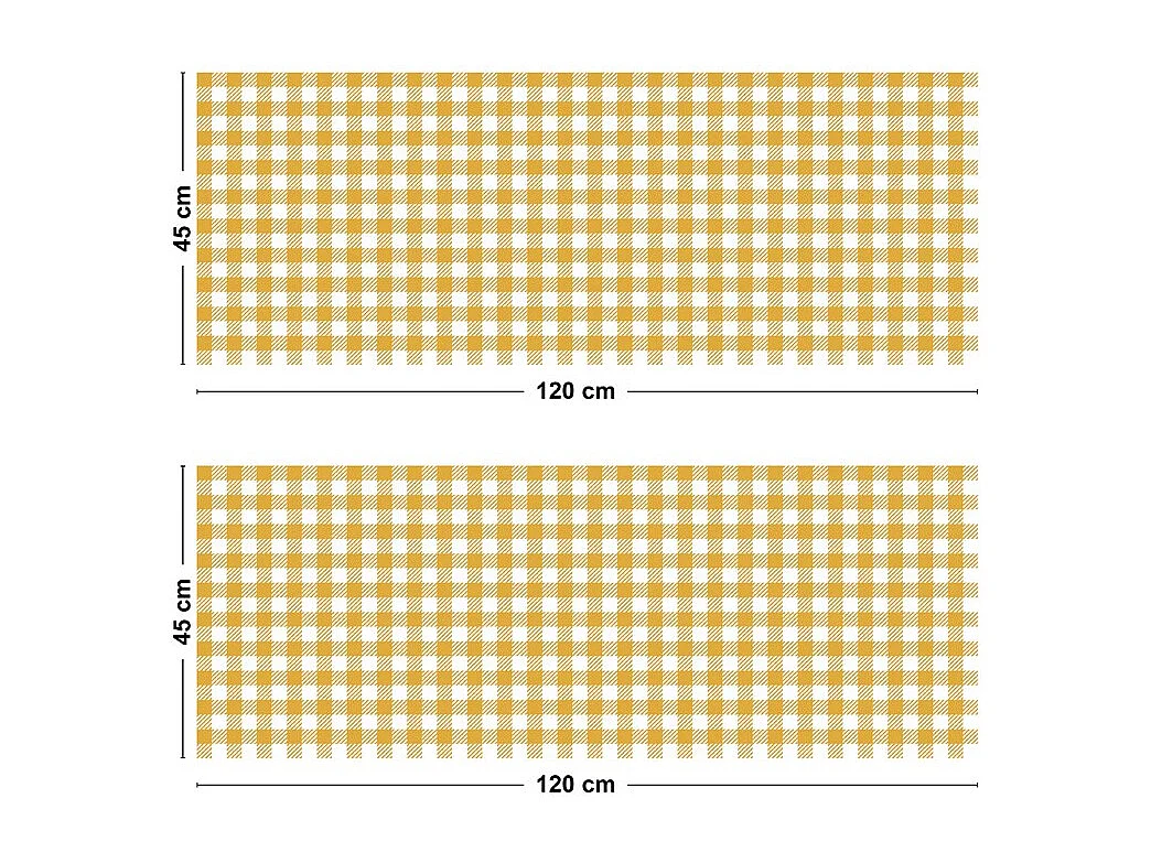 Crédence cuisine adhésive en aluminium motif vichy orange 240x45 cm (en 2 bandeaux)