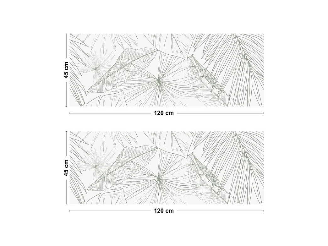 Crédence cuisine adhésive en aluminium floral vert 240x45 cm (en 2 bandeaux)