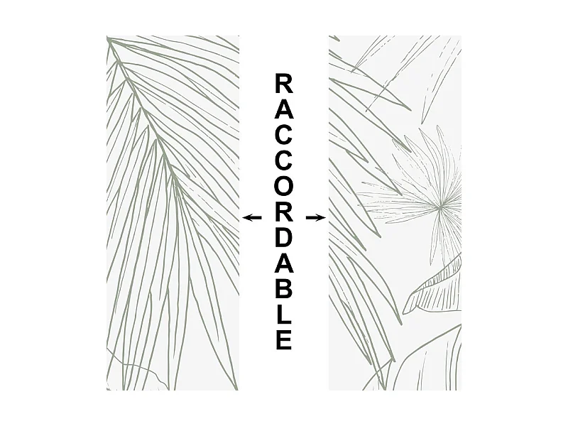 Crédence cuisine adhésive en aluminium floral vert 240x45 cm (en 2 bandeaux)