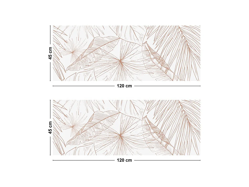 Crédence cuisine adhésive en aluminium floral terracotta 240x45 cm (en 2 bandeaux)