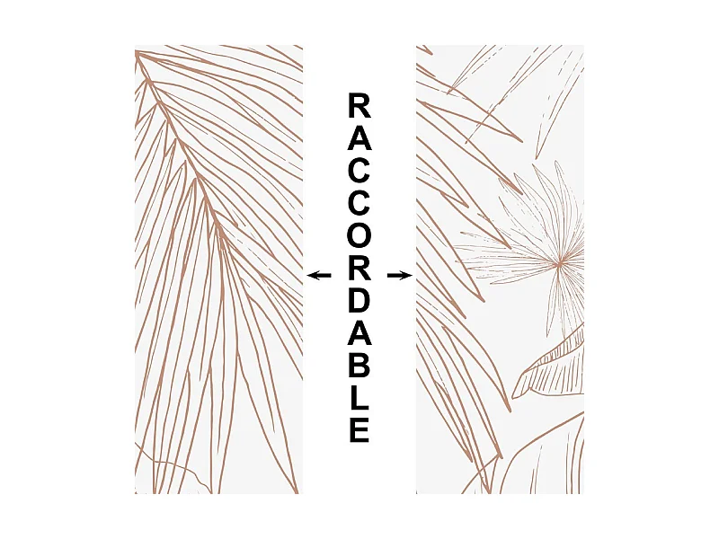 Crédence cuisine adhésive en aluminium floral terracotta 240x45 cm (en 2 bandeaux)