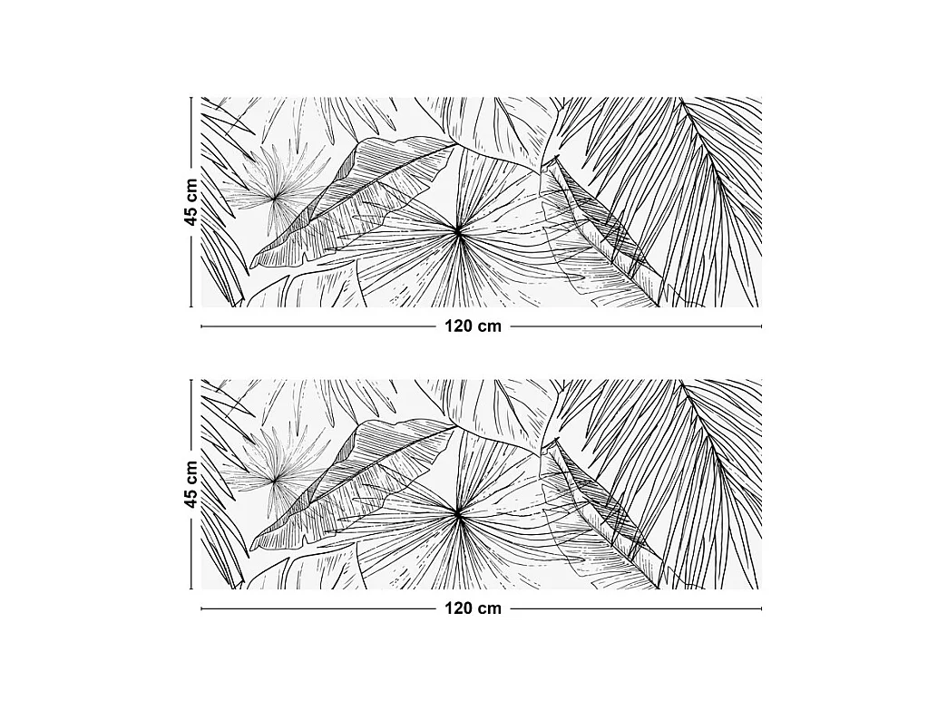 Crédence cuisine adhésive en aluminium floral noir 240x45 cm (en 2 bandeaux)