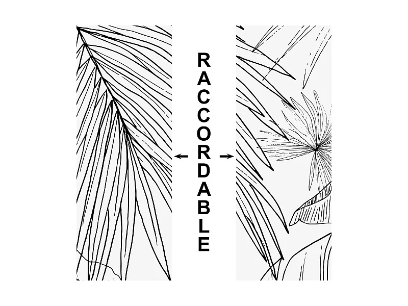 Crédence cuisine adhésive en aluminium floral noir 240x45 cm (en 2 bandeaux)