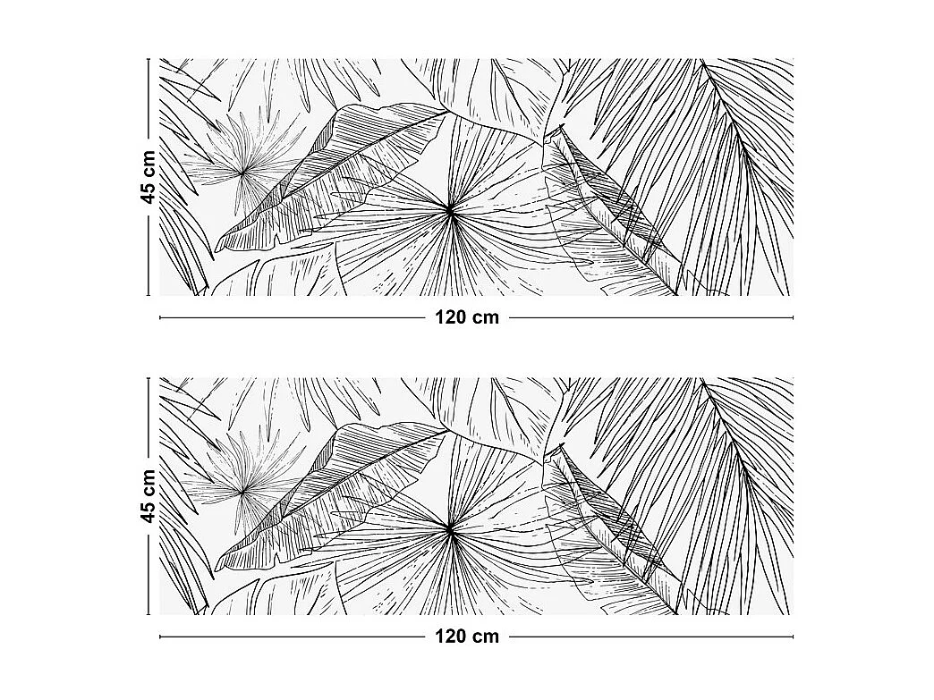 Crédence cuisine adhésive en aluminium floral noir 240x45 cm (en 2 bandeaux)