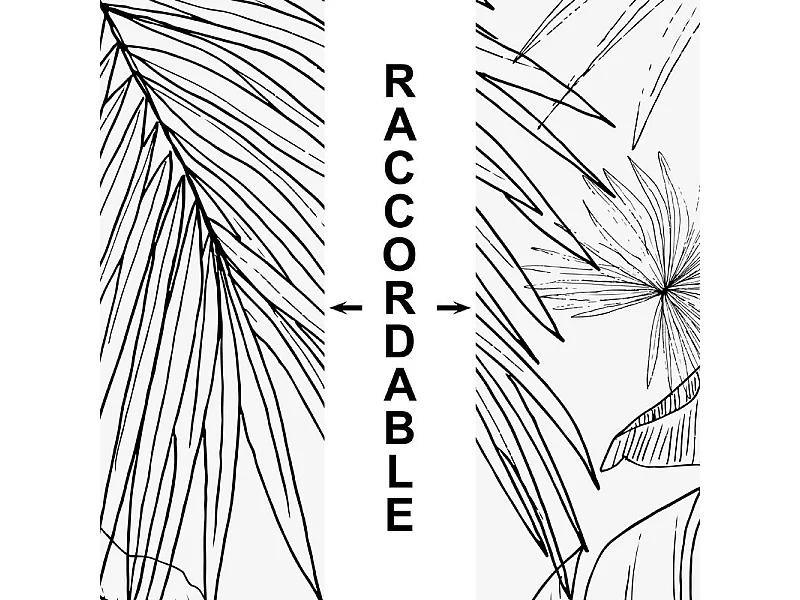 Crédence cuisine adhésive en aluminium floral noir 240x45 cm (en 2 bandeaux)