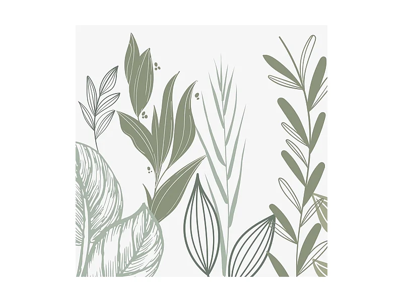 Crédence cuisine adhésive en aluminium floral vert - 200x20 cm (en 2 bandeaux)