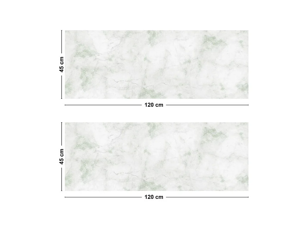 Crédence cuisine adhésive en aluminium effet marbre vert 240x45 cm (en 2 bandeaux)