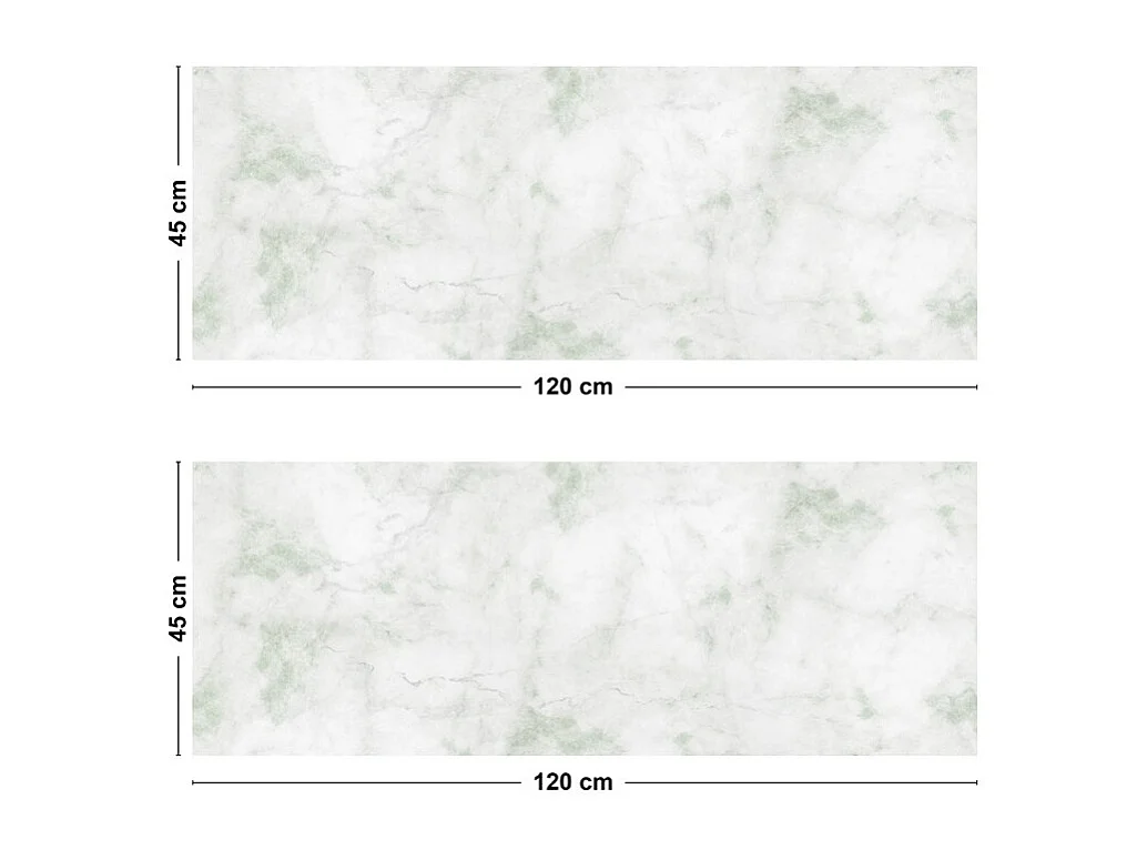 Crédence cuisine adhésive en aluminium effet marbre vert 240x45 cm (en 2 bandeaux)