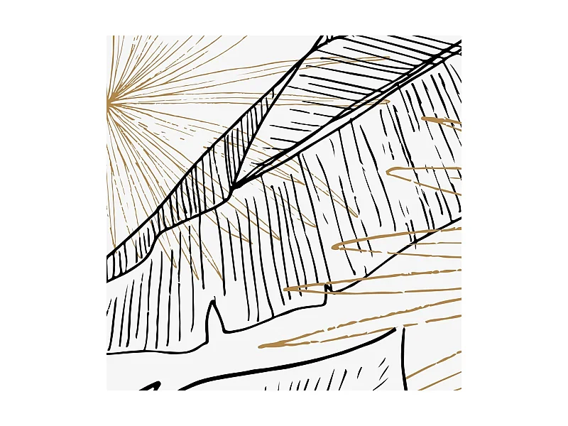 Crédence cuisine adhésive en aluminium floral noir et doré 240x45 cm (en 2 bandeaux)