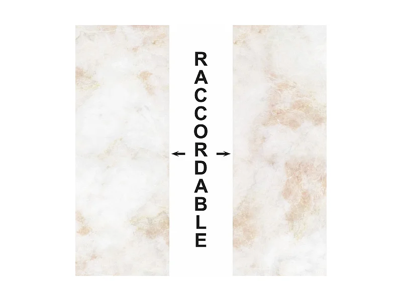 Crédence cuisine adhésive en aluminium effet marbre beige 240x45 cm (en 2 bandeaux)