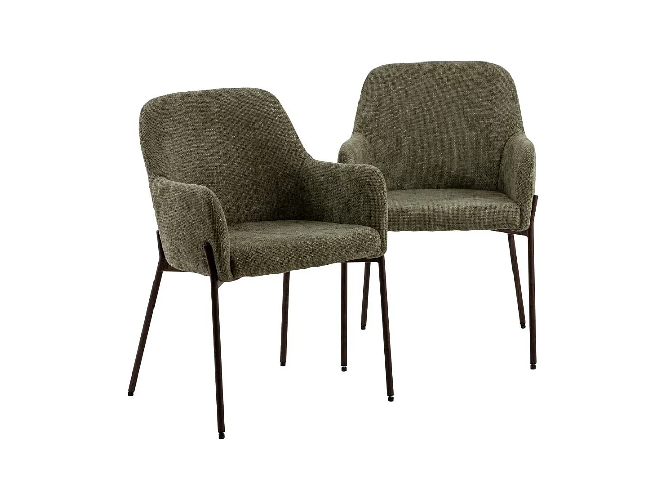 Fauteuil en tissu vert Aëlys (lot de 2)