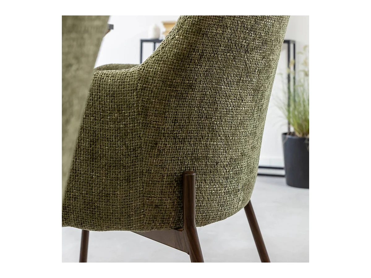 Fauteuil en tissu vert Aëlys (lot de 2)