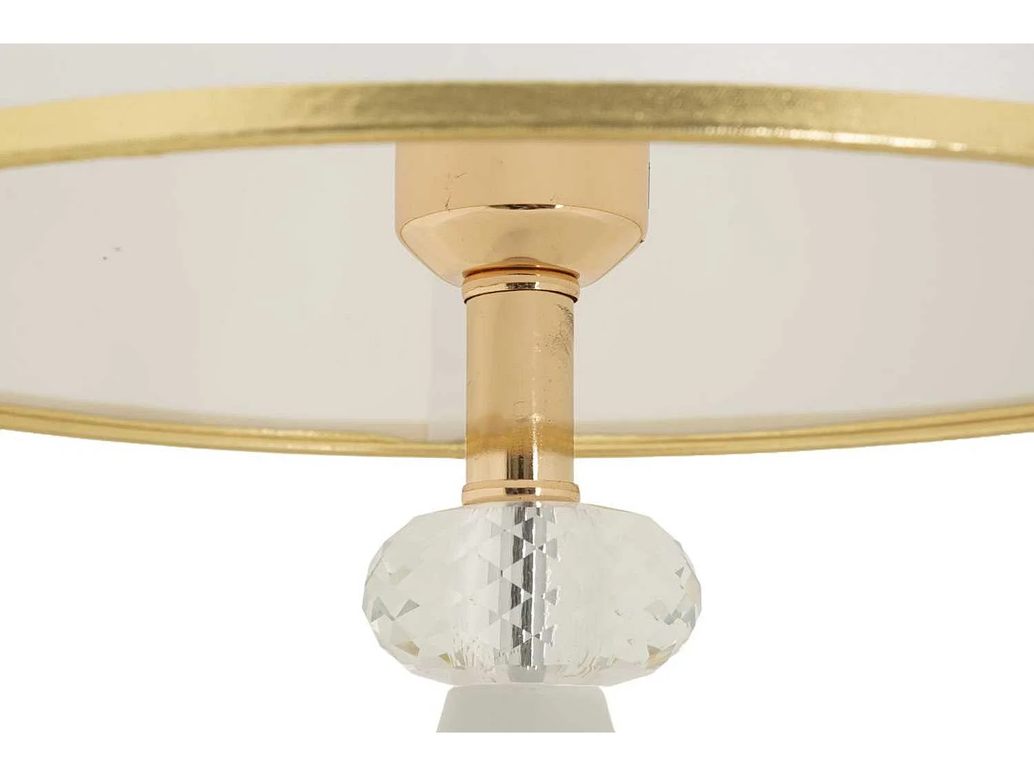 Lampa stołowa Gipsy, kolor złoty i biały, żelazo, 30 x 30 x 52 cm, 1 x E27, Mauro Ferretti