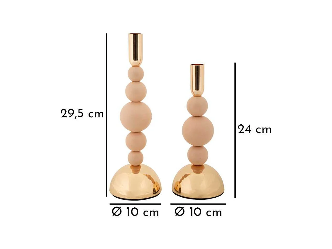 Bougeoir en métal Holder (Lot de 2)