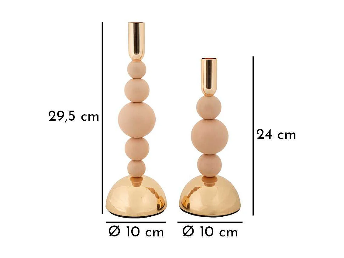 Bougeoir en métal Holder (Lot de 2)