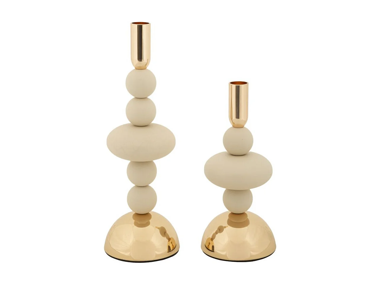 Lot de 2 Chandeliers "Galaxy" 30cm Crème & Or