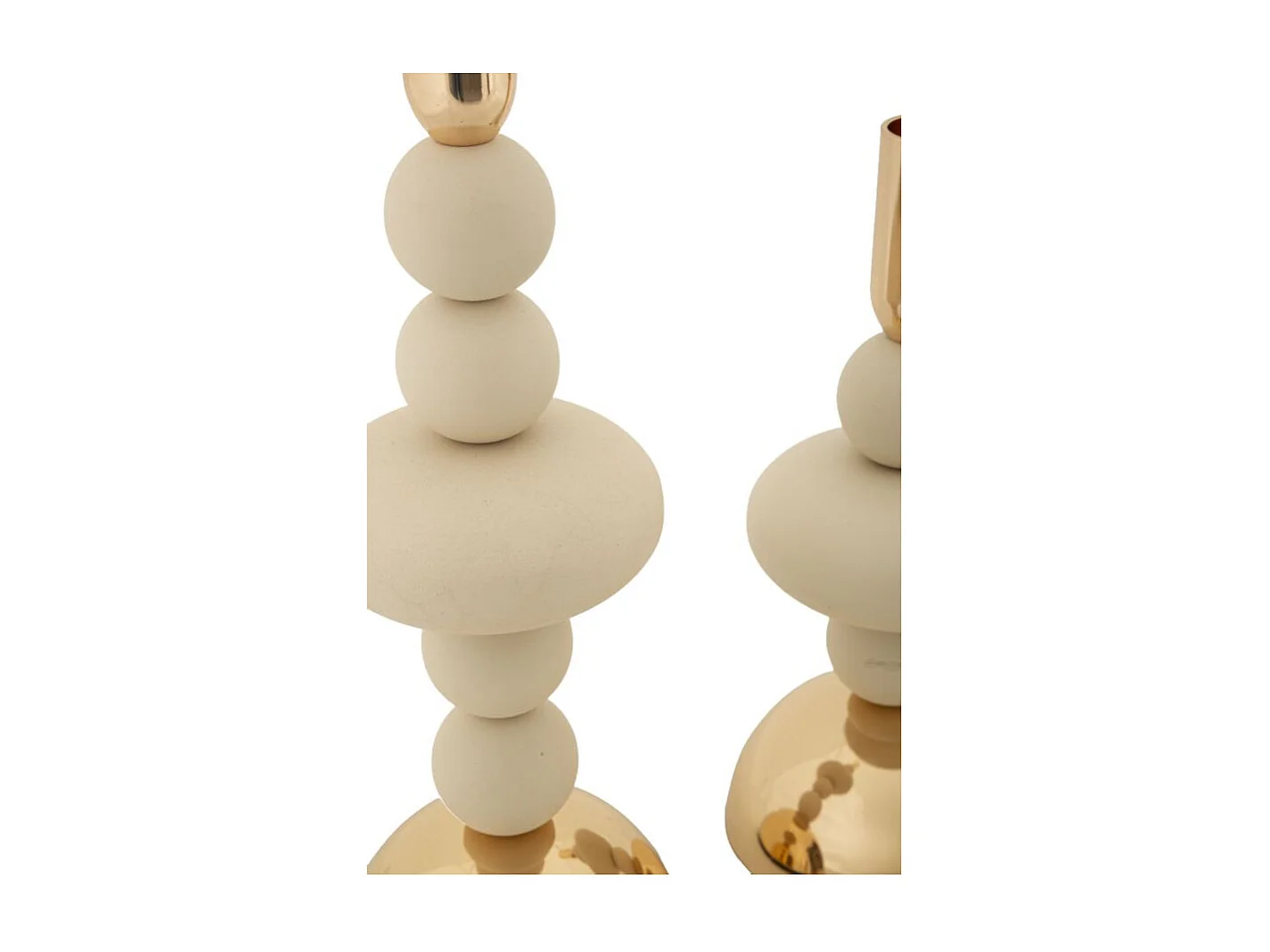 Lot de 2 Chandeliers "Galaxy" 30cm Crème & Or