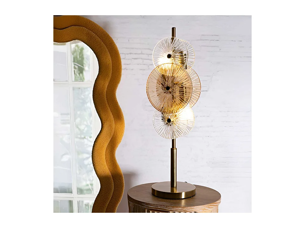 Lampe à poser en métal et verre 20 x 18 x 66 cm Osaka