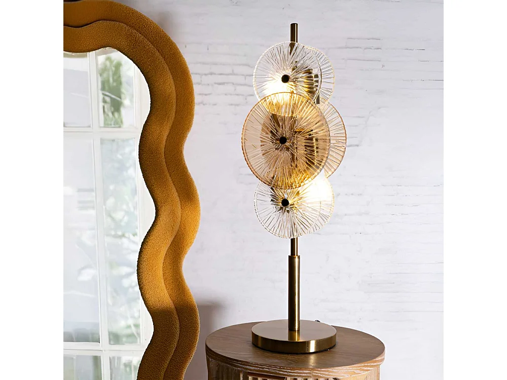 Lampe à poser en métal et verre 20 x 18 x 66 cm Osaka