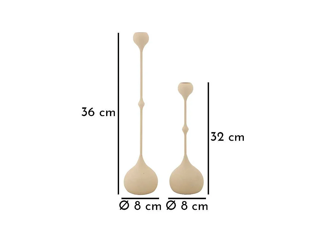 Bougeoir en métal Slimmy (Lot de 2)