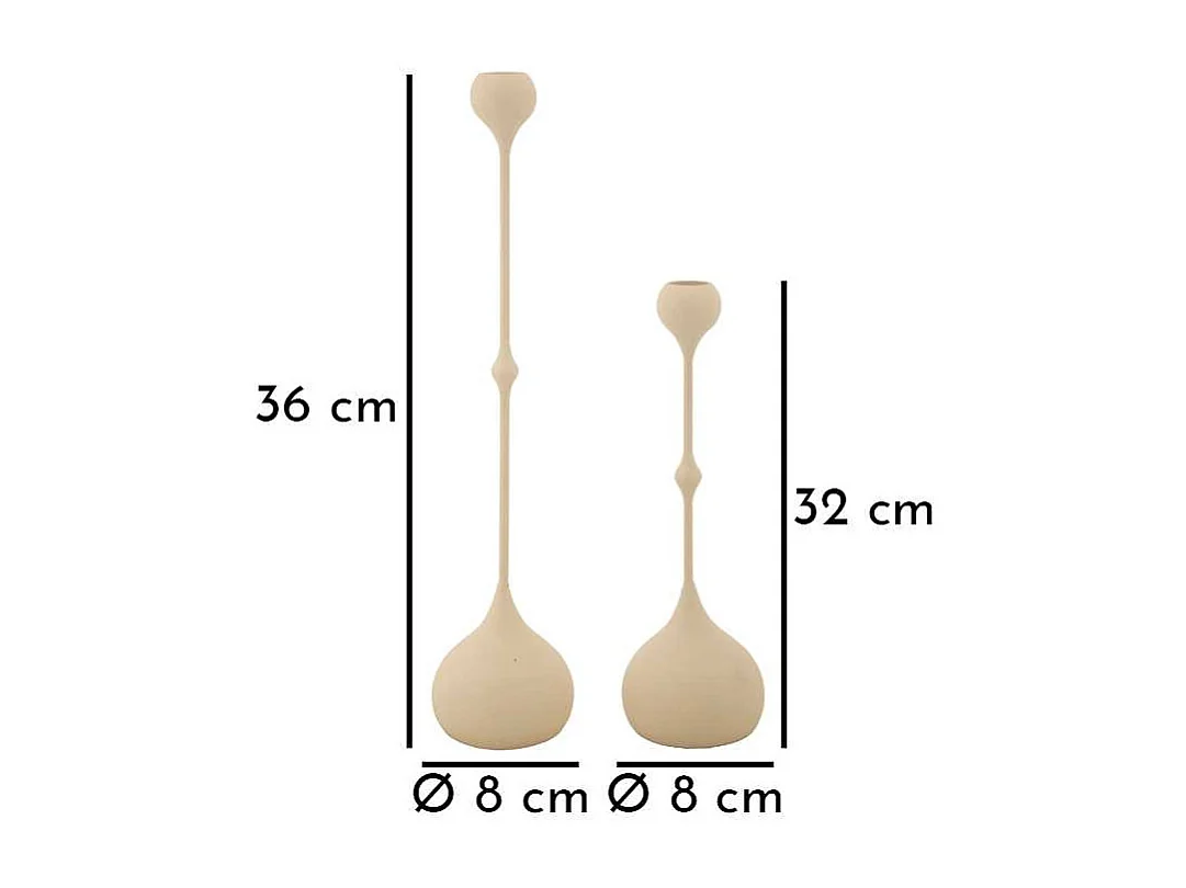 Bougeoir en métal Slimmy (Lot de 2)