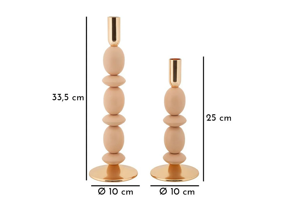 Lot de 2 Chandeliers "Shuttle" 33cm Rose & Or
