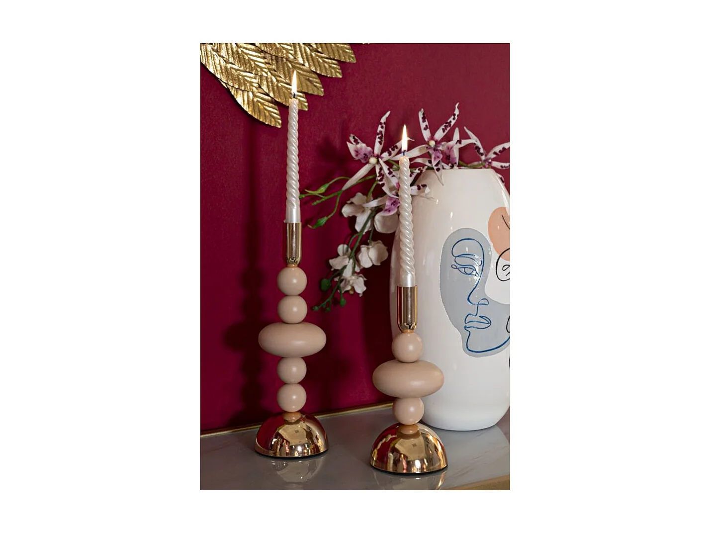 Lot de 2 Chandeliers "Galaxy" 30cm Rose & Or
