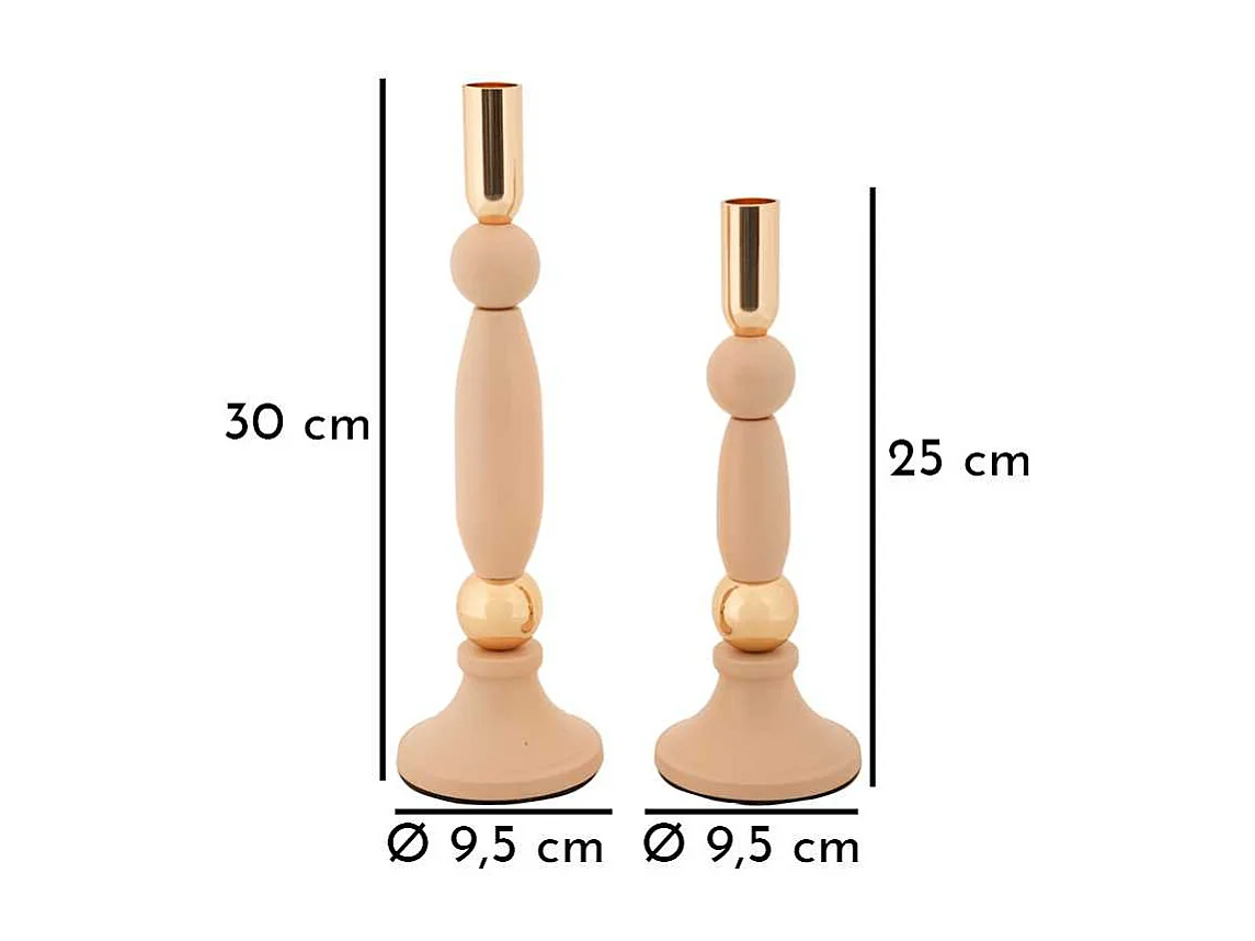 Bougeoir en métal Strek (Lot de 2)