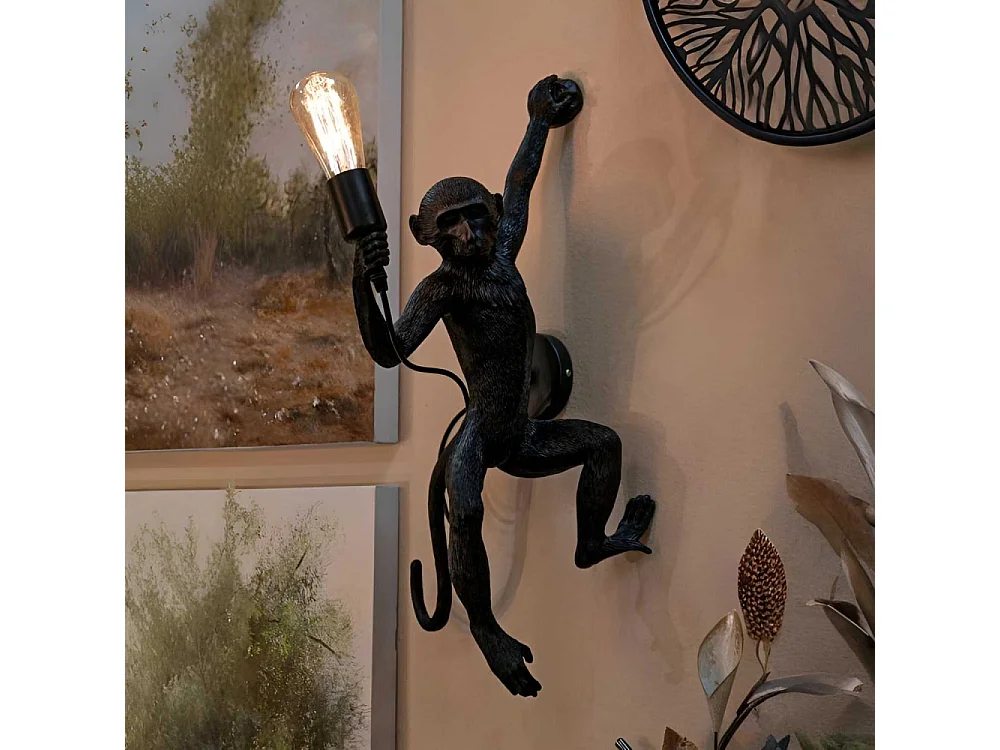 Applique murale en polyrésine Monkey 32 x 32 x 64 cm