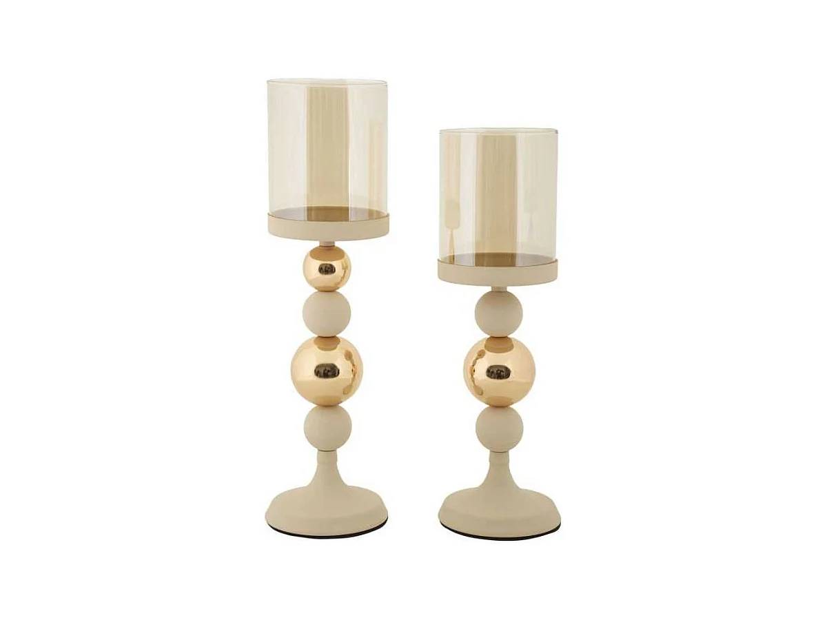 Bougeoir en métal Glazed (Lot de 2)