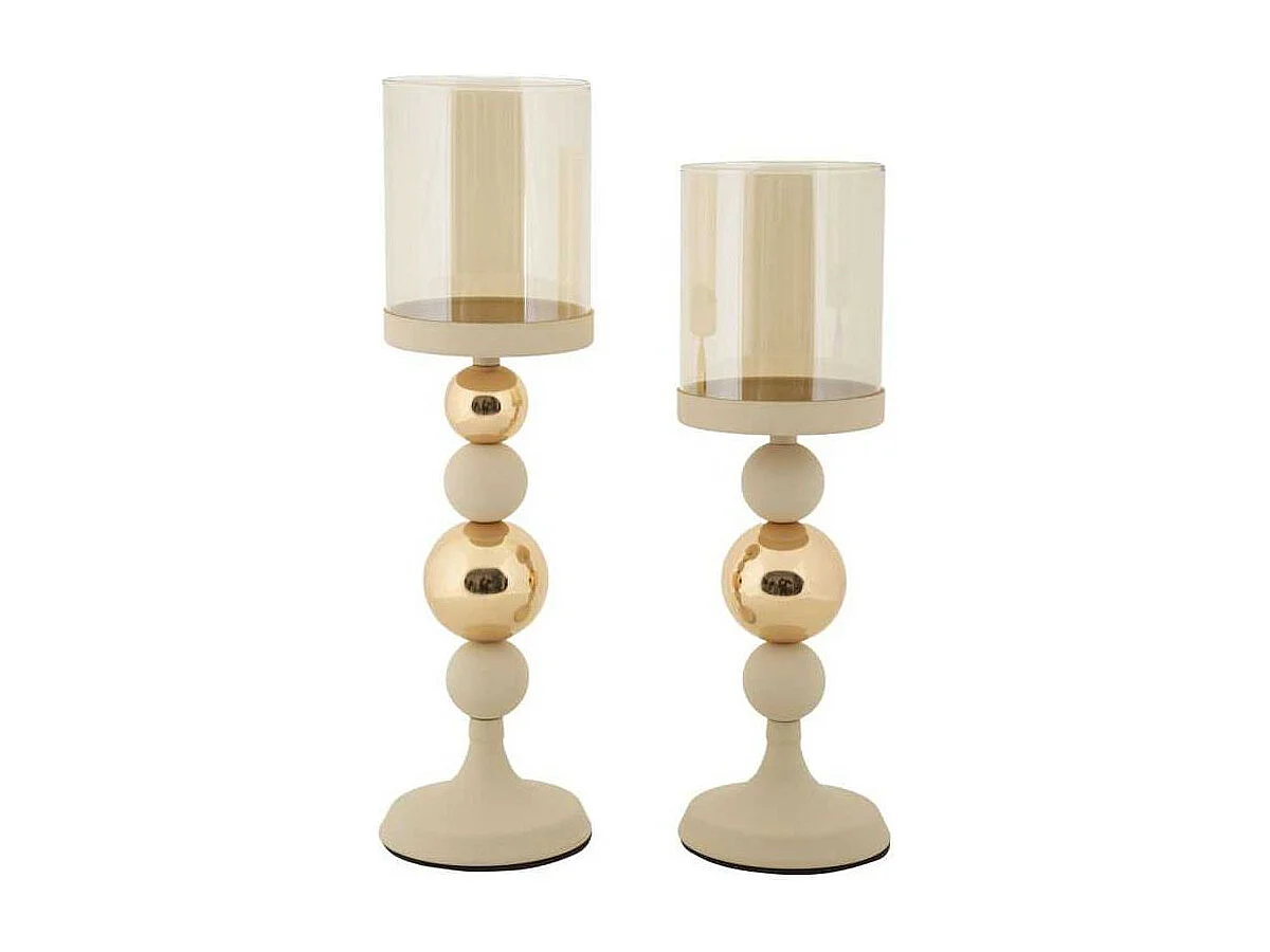 Bougeoir en métal Glazed (Lot de 2)