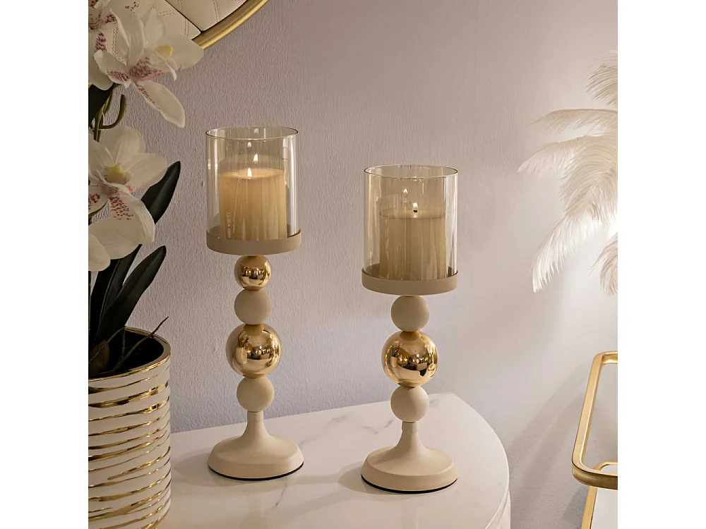 Bougeoir en métal Glazed (Lot de 2)