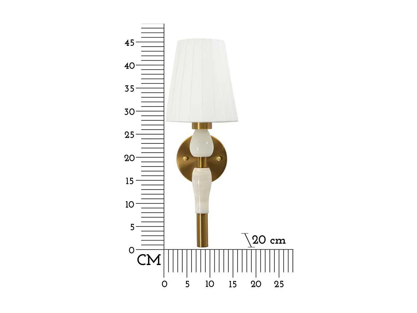 Applique murale en métal et tissu Budapest 16 x 20 x 46 cm