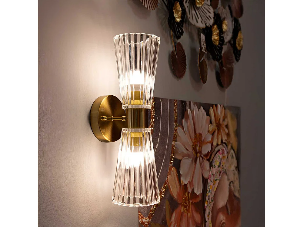 Applique murale en verre et métal Prague 11 x 16 x 40 cm