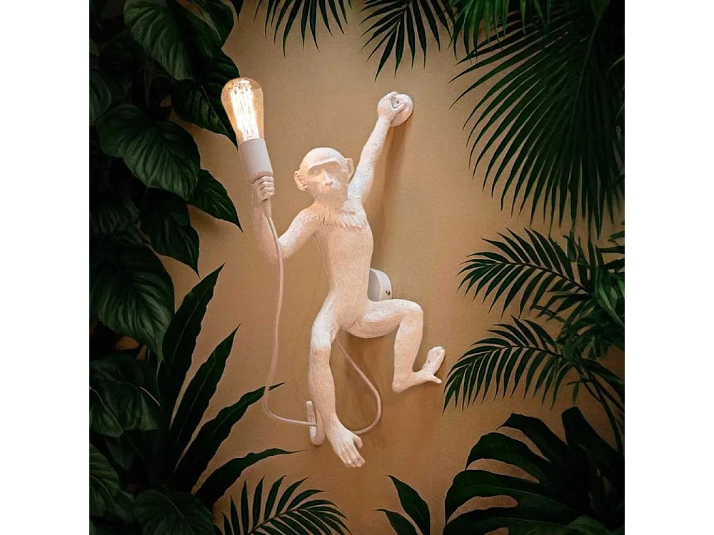 Applique murale en polyrésine Monkey 32 x 32 x 64 cm