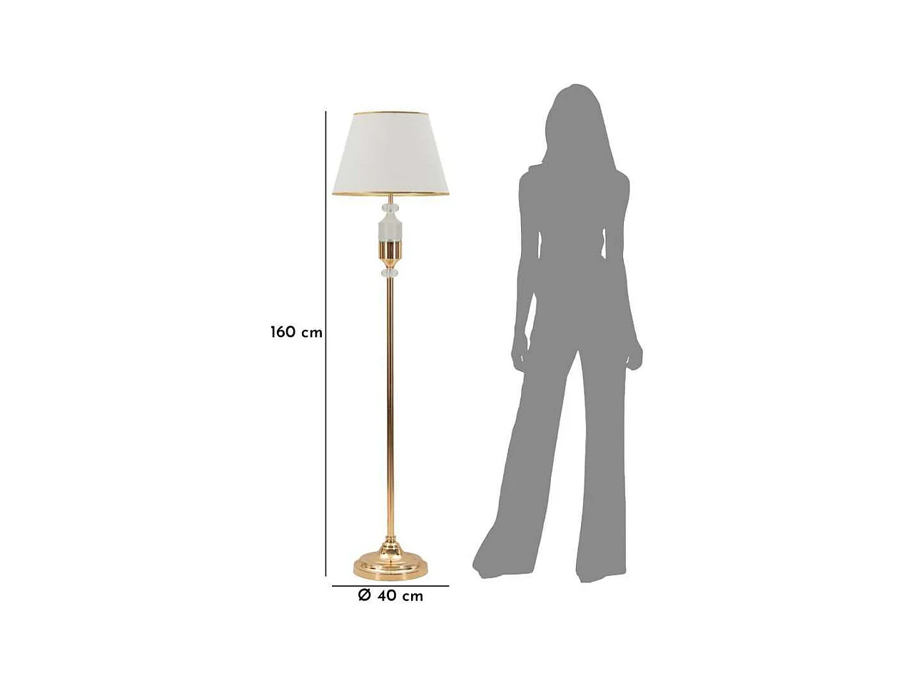 Lampadaire en métal Gipsy 40 x 160 cm