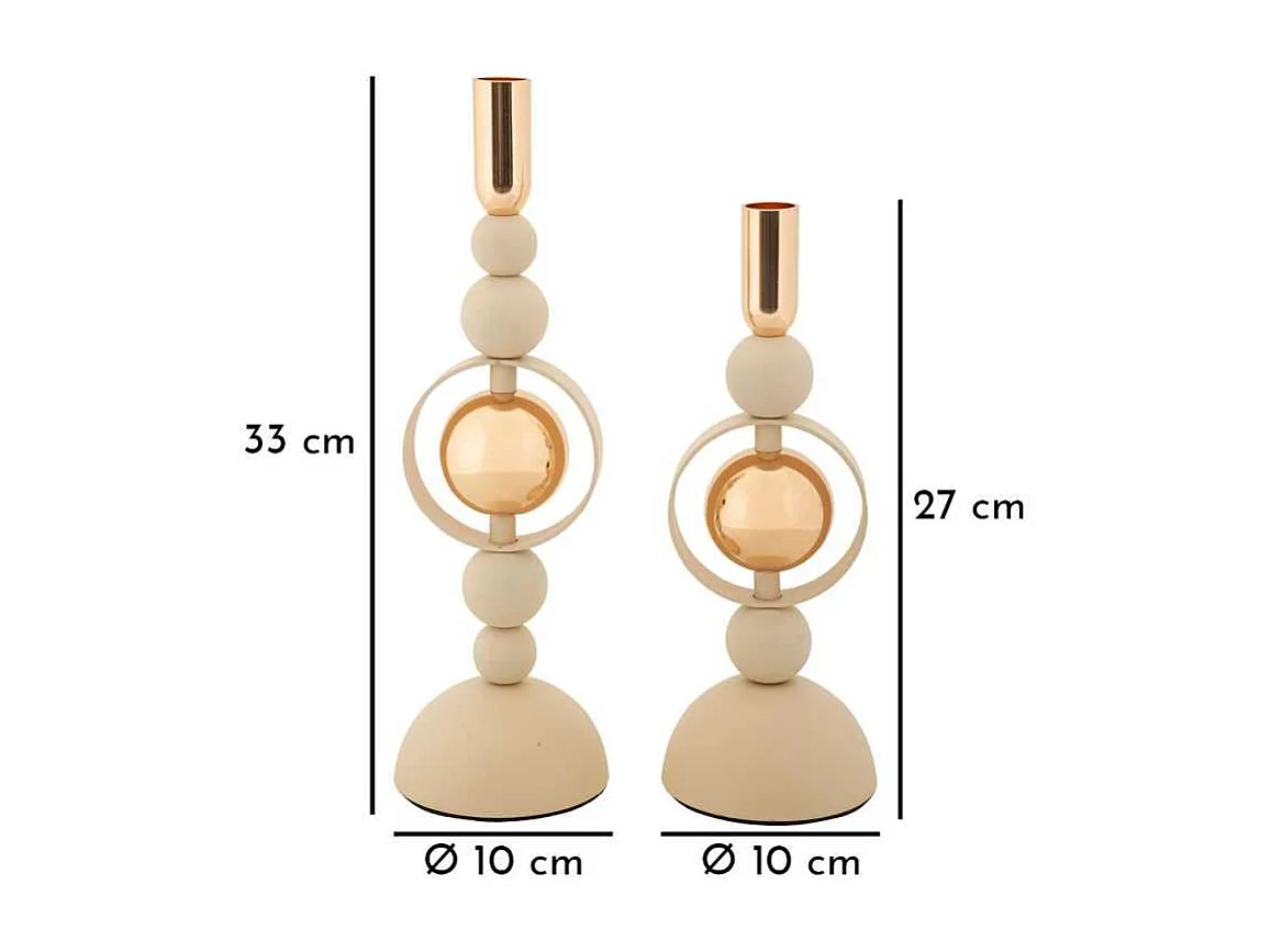 Bougeoir en métal Saturne (Lot de 2)