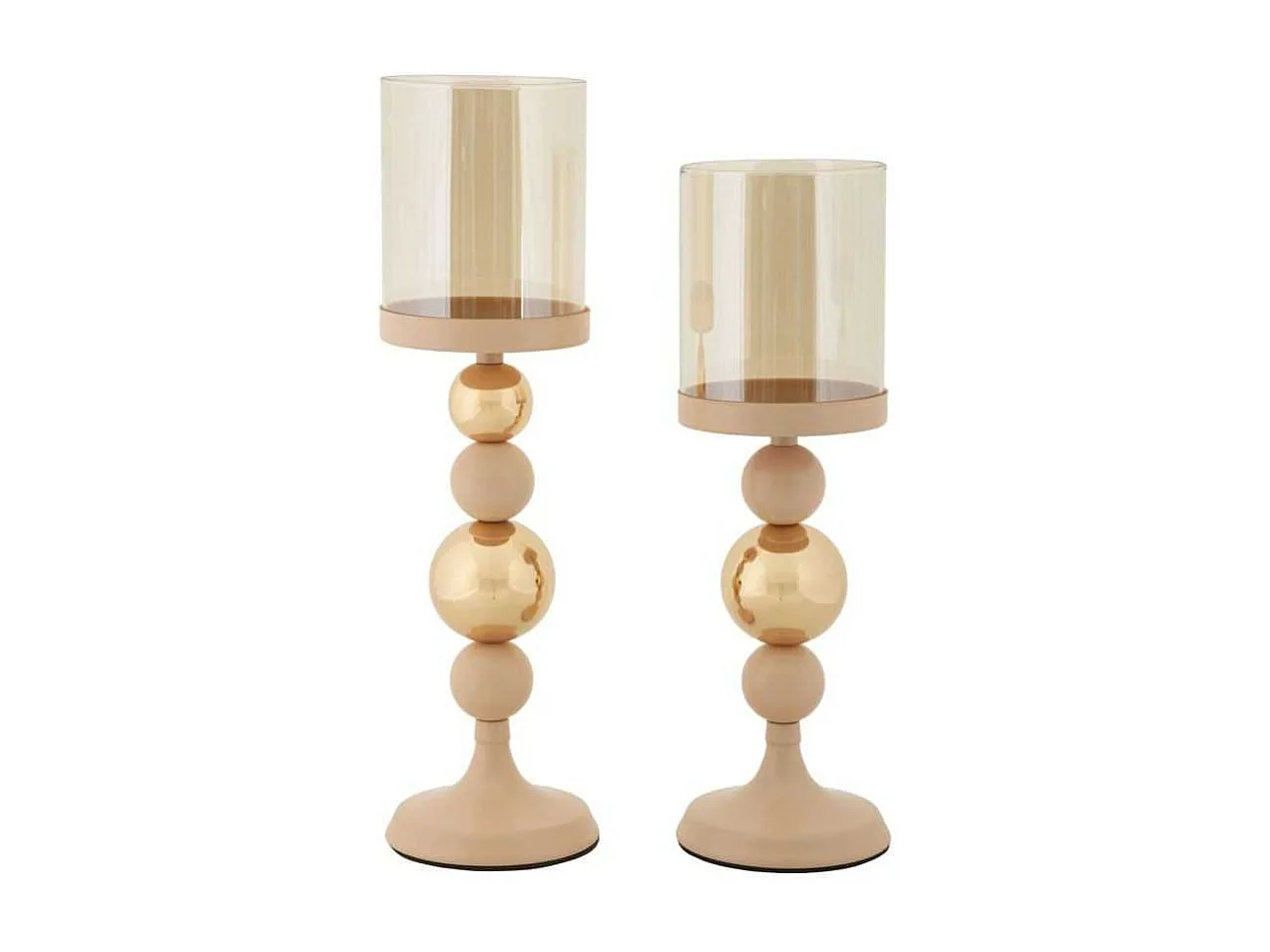 Bougeoir en métal Glazed (Lot de 2)