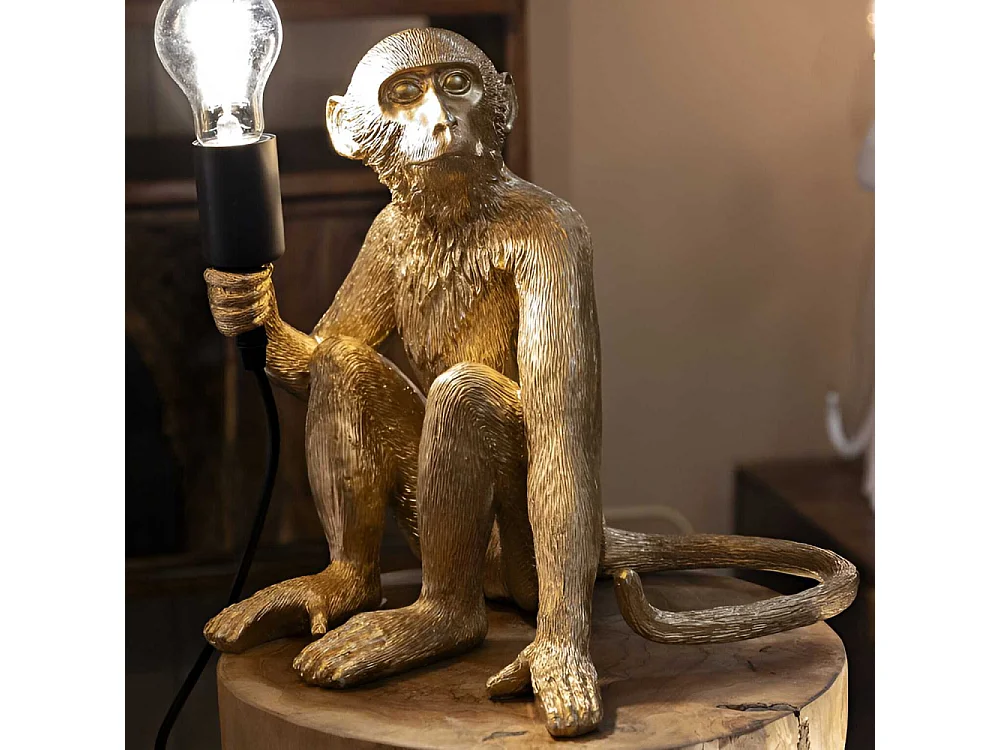 Lampe à poser en polyrésine Monkey 33 x 33 x 32 cm