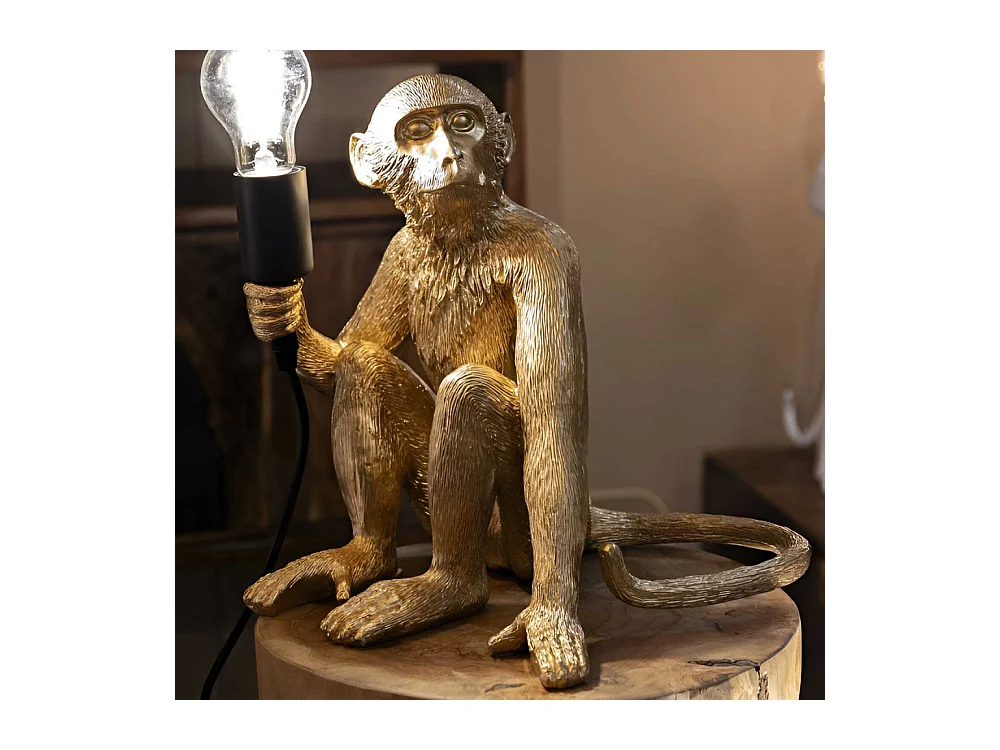Lampe à poser en polyrésine Monkey 33 x 33 x 32 cm