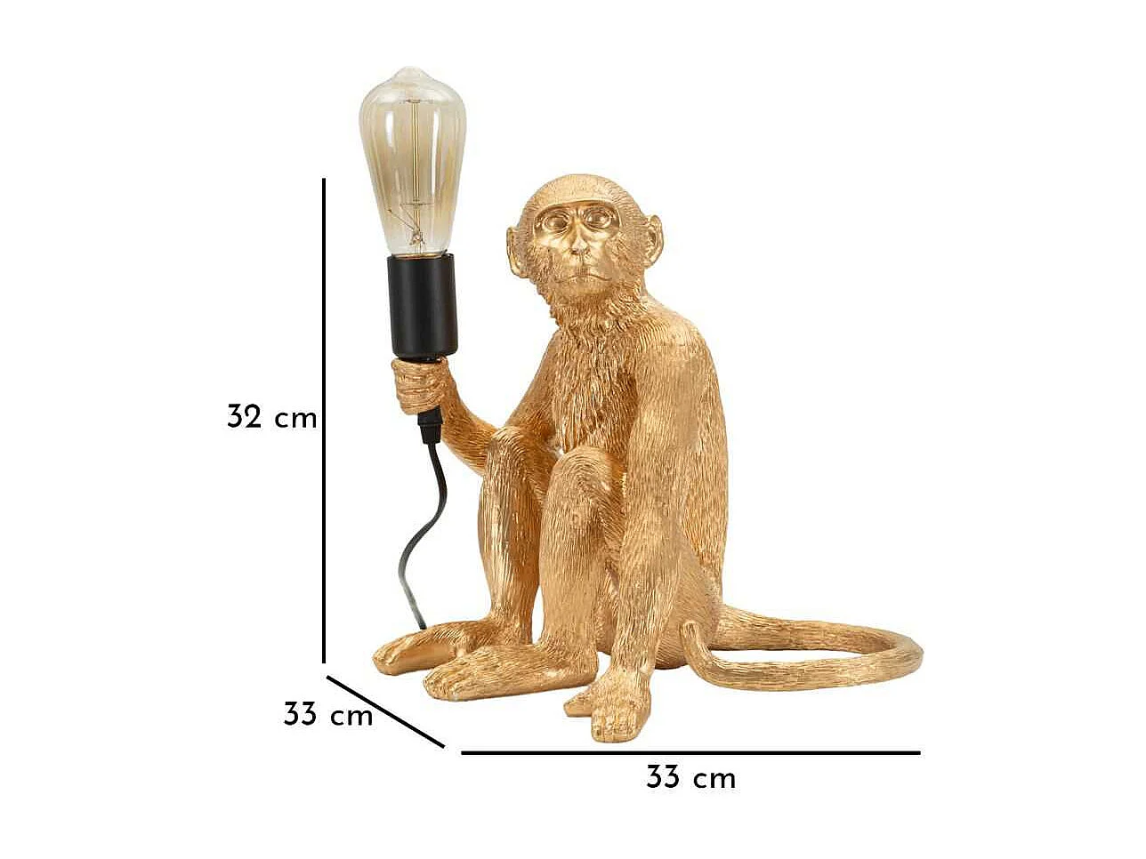Lampe à poser en polyrésine Monkey 33 x 33 x 32 cm