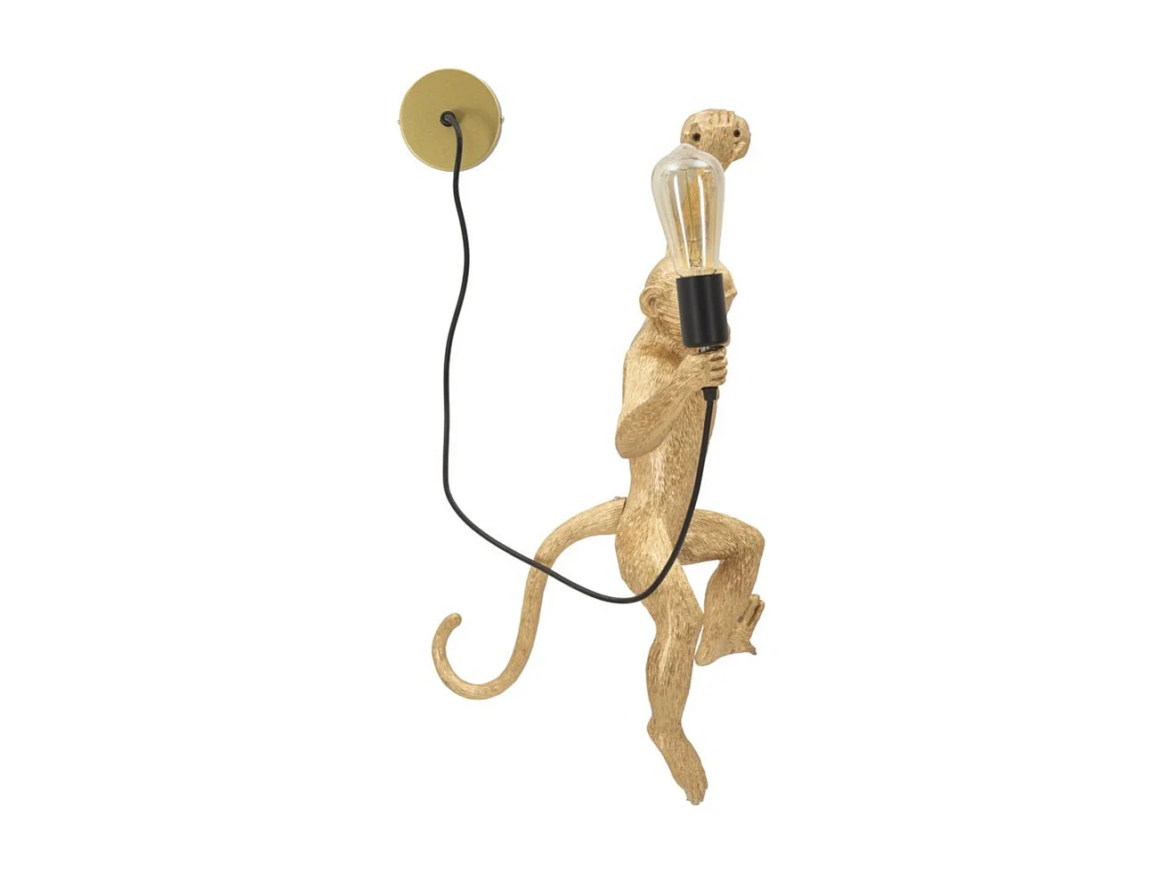 Lampada da muro in poliresina color oro (32 x 32 x 64 cm)