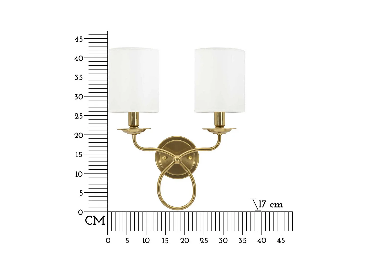 Applique murale double abat-jour Zagreb 35.5 x 17 x 43 cm