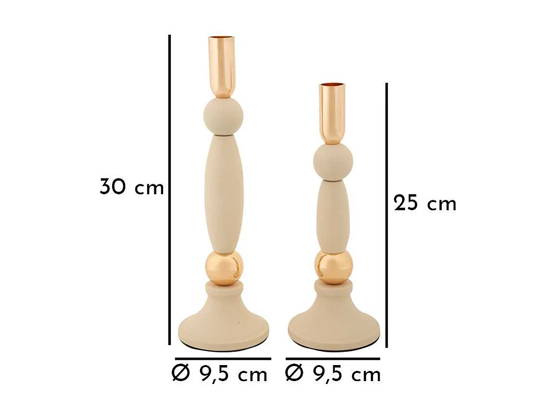 Bougeoir en métal Strek (Lot de 2)